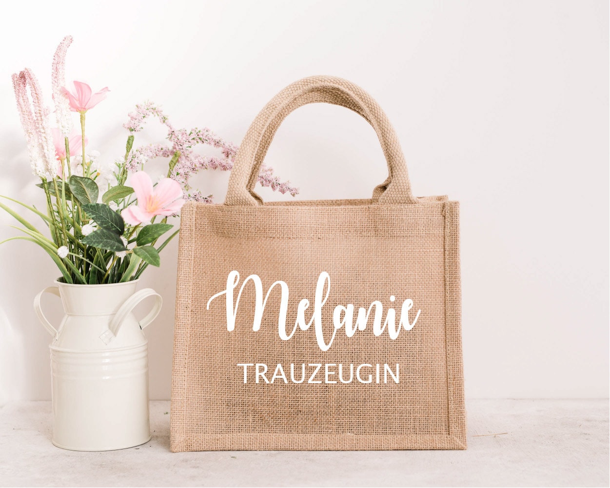 Kleine Jutetasche Geschenk- Trauzeugin fragen - Brautjungfer Beste Freundin Juteshopper - Geschenktasche - Geschenke für Frauen