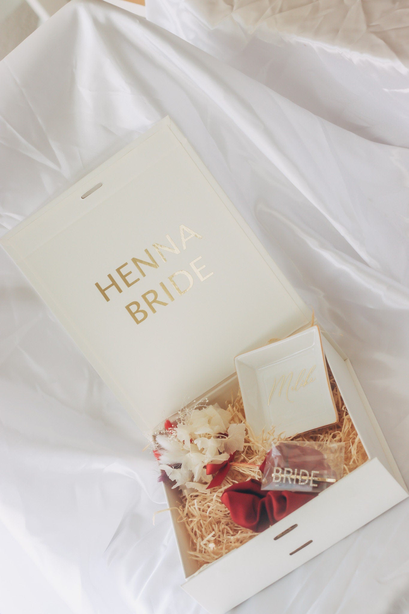 Geschenkbox "Henna bride" personalisiert mit dem Namen für den Henna Abend - Kina Gecesi - Kina Gelin