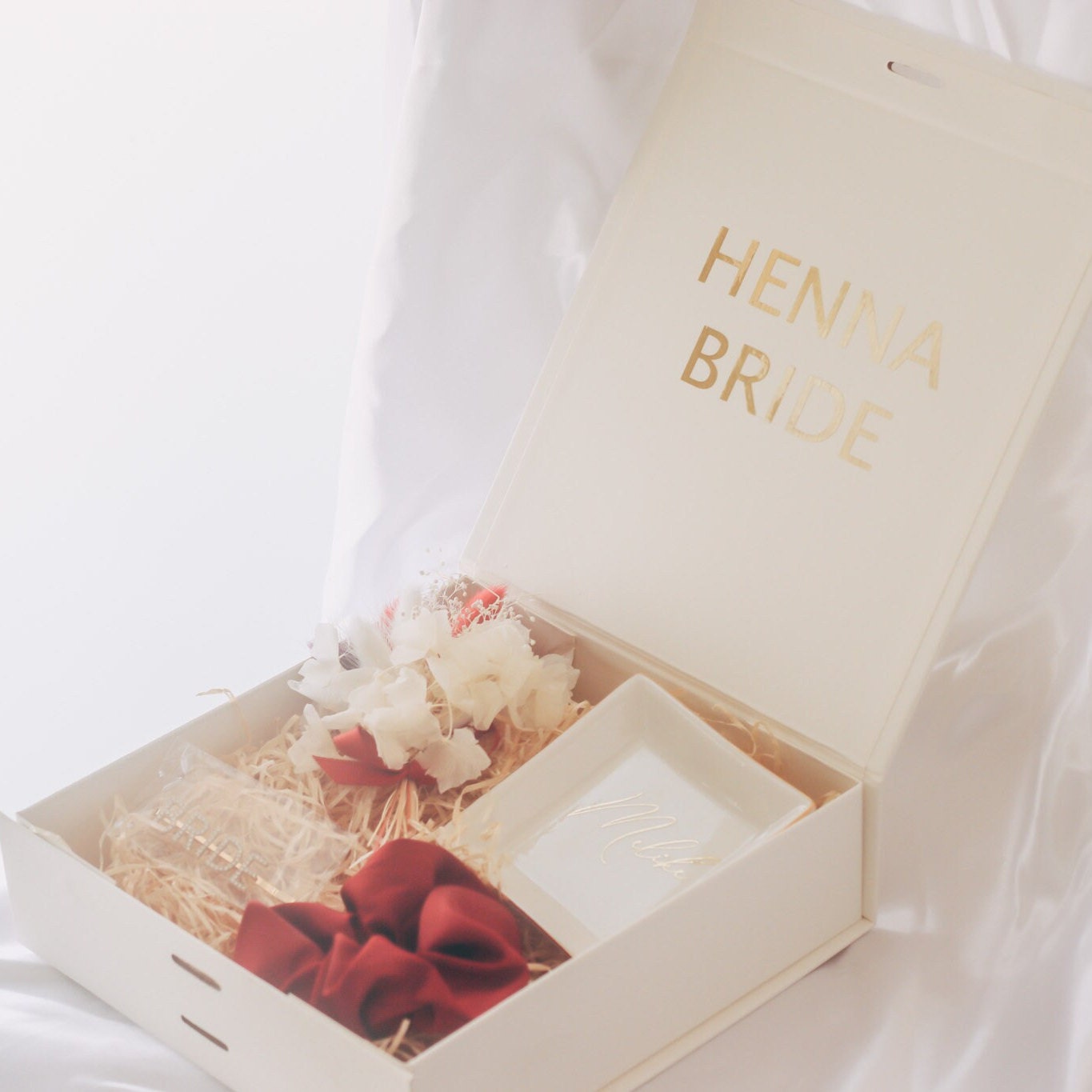 Geschenkbox "Henna bride" personalisiert mit dem Namen für den Henna Abend - Kina Gecesi - Kina Gelin