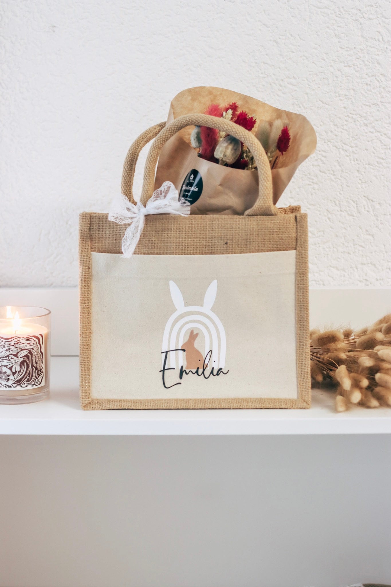 Personalisierte Ostertasche - Jutetasche für Kinder - Eiersuche - Geschenk für Kinder zu Ostern - Osterkorb - Osternest - Mit Namen