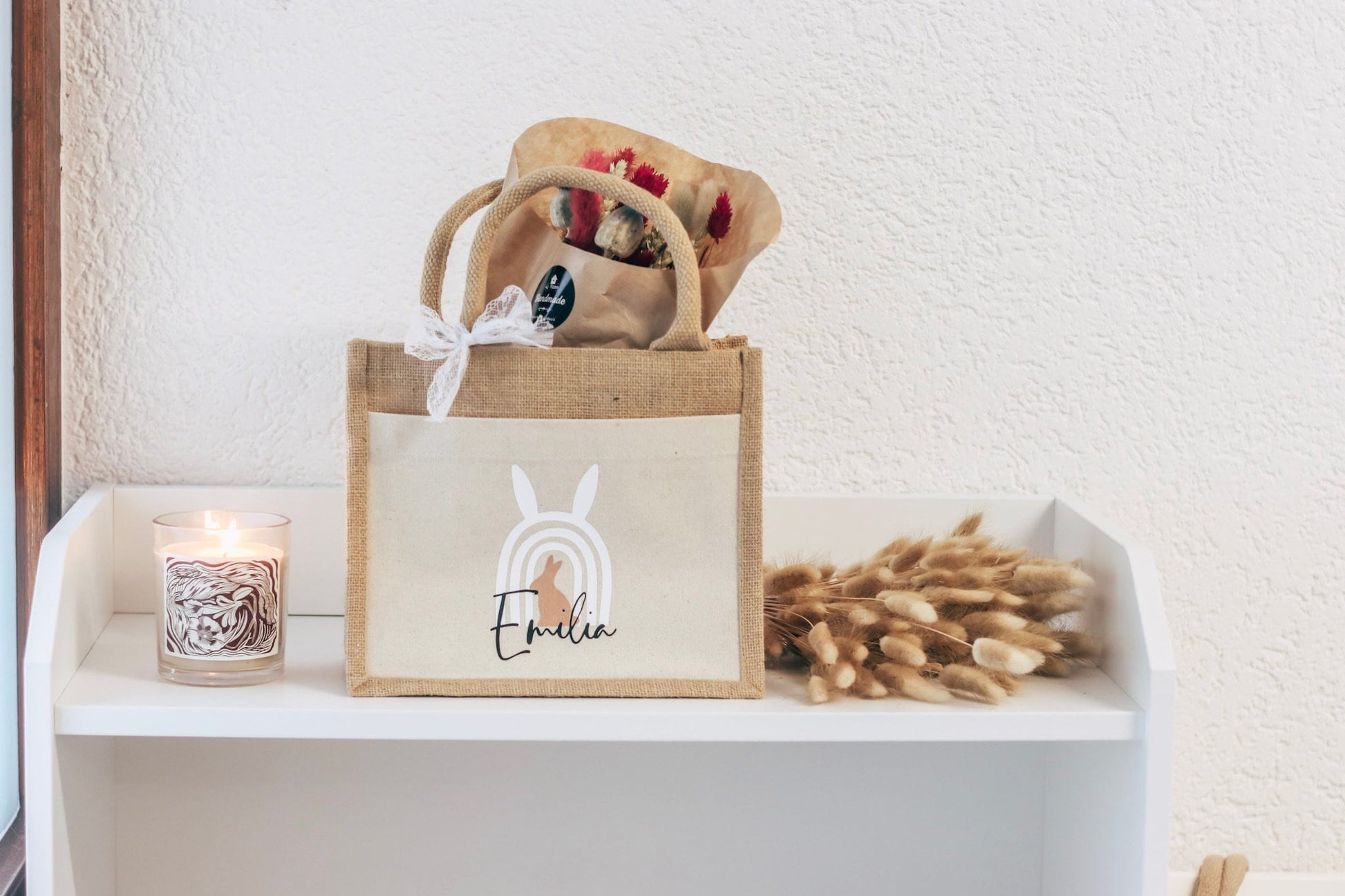 Personalisierte Ostertasche - Jutetasche für Kinder - Eiersuche - Geschenk für Kinder zu Ostern - Osterkorb - Osternest - Mit Namen