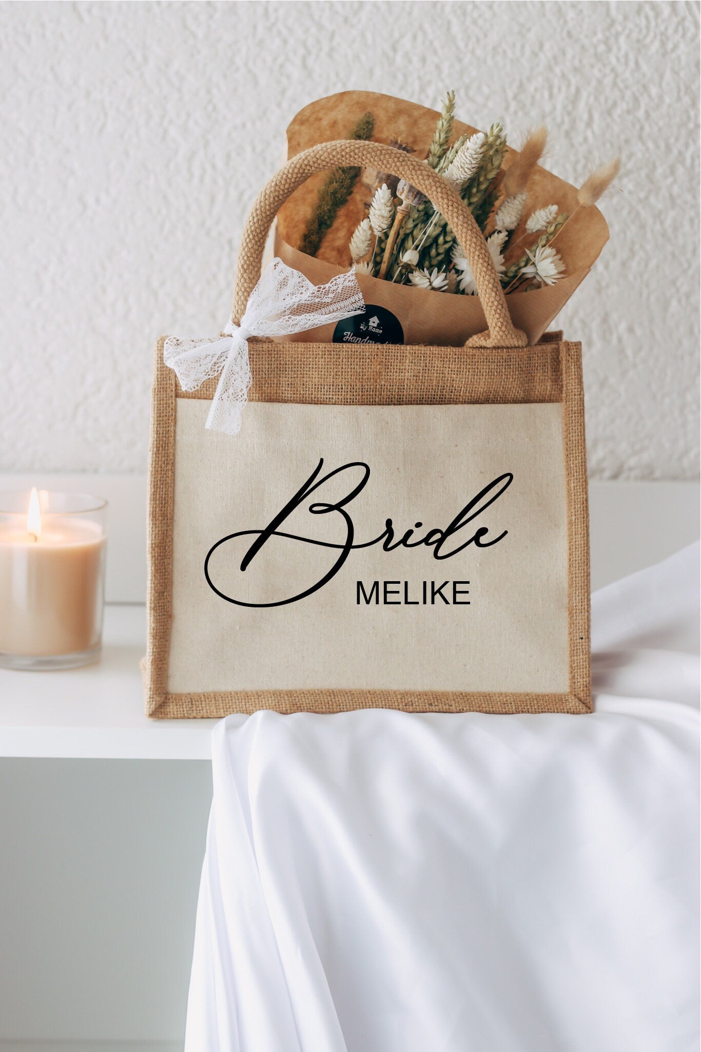 Braut Tasche - Hochzeitsgeschenk - Bride to be - Jutetasche - JGA -